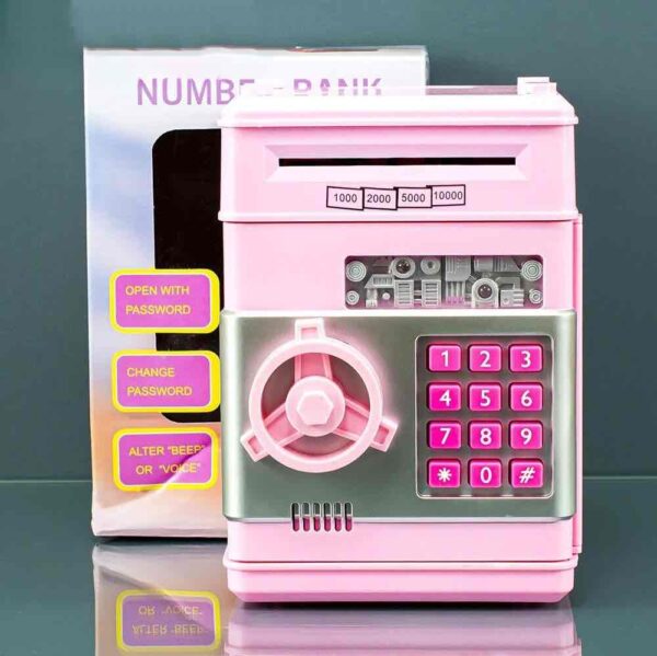 Скарбничка-сейф «Number bank” з кодовим замком рожевий