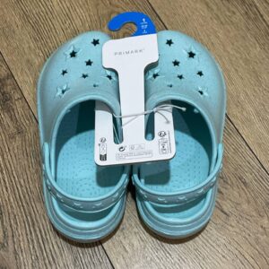 Шльопанці дитячі Primark типу crocs блакитні блискучі