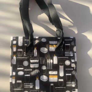 FLADDRIG Сумка-шоппер сіра з принтом 25x16x27 см IKEA