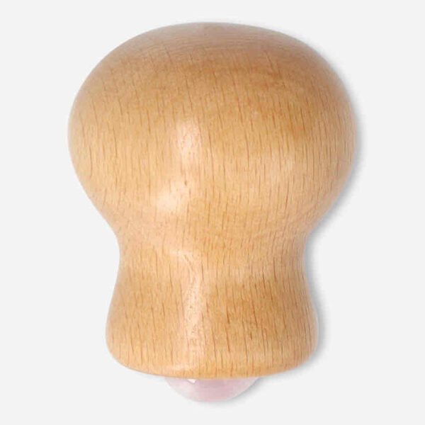 Масажер-ролик дерев'яний з рожевим кварцом Tiger