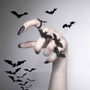 Каблучка жіноча "Кажан" чорна