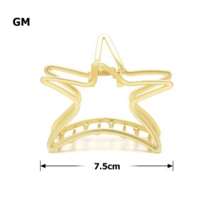 Заколка/краб для волосся "Зірка" металева 7,5 см золота