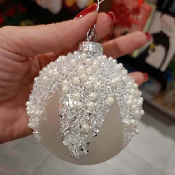 Ялинкова куля "Безе" 8см (скло)