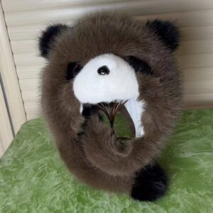 Шапка "Панда" з екохутра коричнева