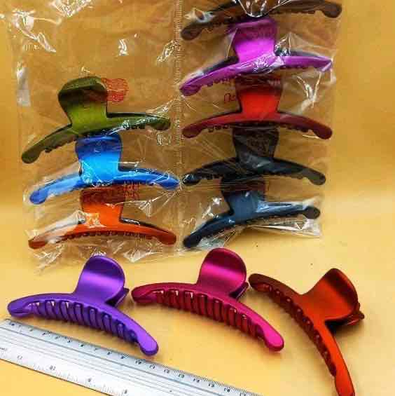 Заколка/краб для волосся пластикова однотонна 11 см