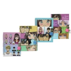 Блокнот А6 на спіралі WB "Аніме" на замку 48 арк/ клітинка