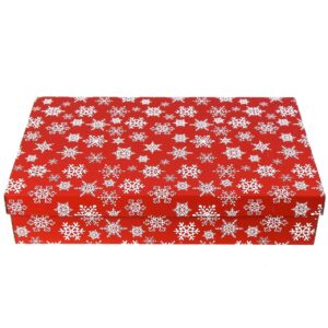 Коробка подарункова з мікрогофрокартону (52*32*12) Новорічна червона
