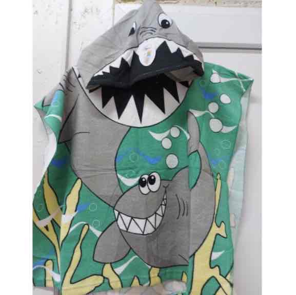 Рушник-Пончо "Акула" з мікрофібри (60х60 см)