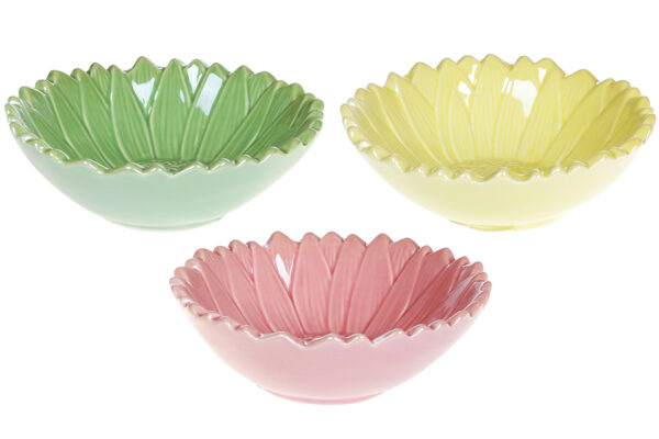 Піала керамічна "Квітка" жовтий/зелений/рожевий перламутр 240 мл 1 шт