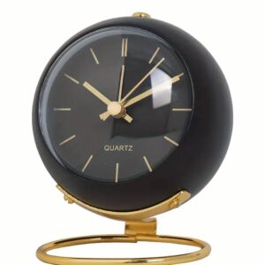 Годинник-Будильник "Quartz" на золотій ніжці безшумний з нічником 11,5*9 см