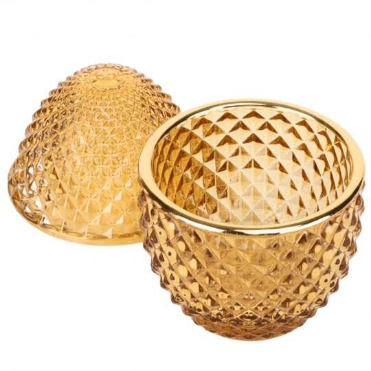 Шкатулка скляна "Фаберже" золота 12 см