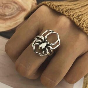 Каблучка металева "Павук» срібна