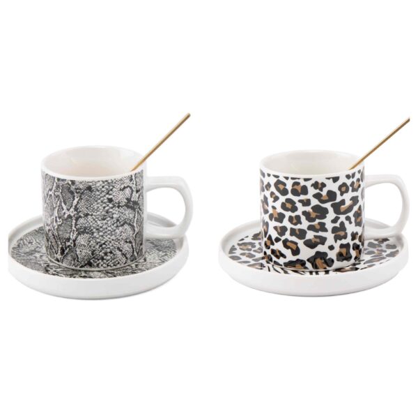 Чашка керамічна "Wild" з блюдцем та ложкою