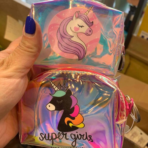 Гаманець дитячий "Єдиноріг" поліуретановий чорний/синій/білий