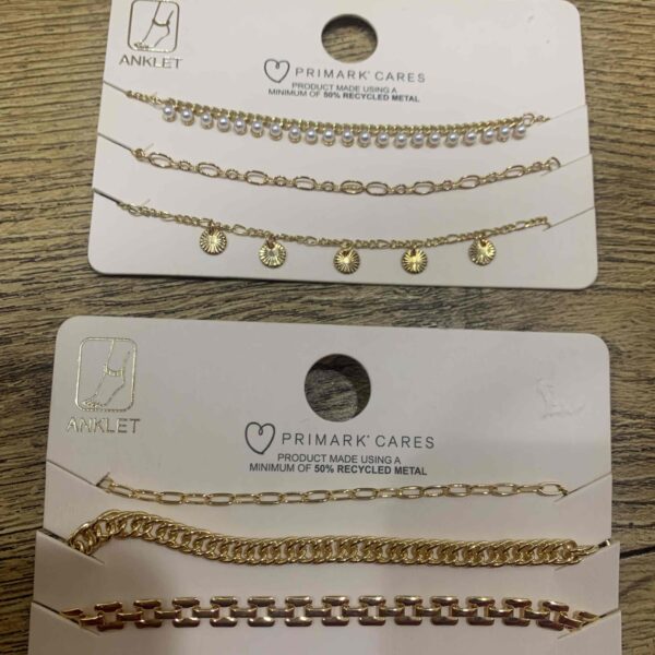 Прикраса на ногу Primark ланцюжки золоті 3 шт