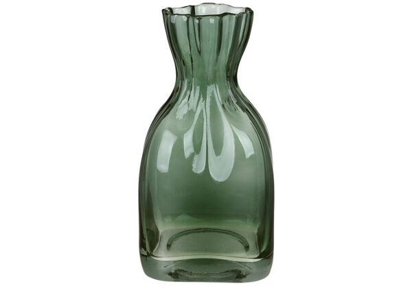 Ваза скляна "Grace/ Мішечок" 24 см зелена