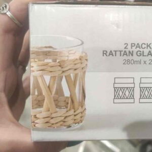 Набір склянок Primark скло з ротангом 280 мл 2 шт