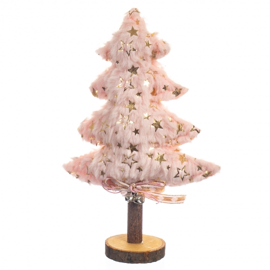 Новорічний декор "Рожева ялинка" 21см (тканина)