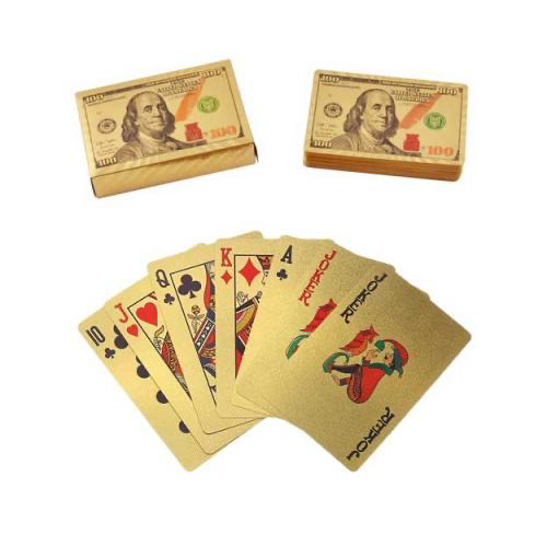Карти гральні "Долар" платикові золоті 54 шт