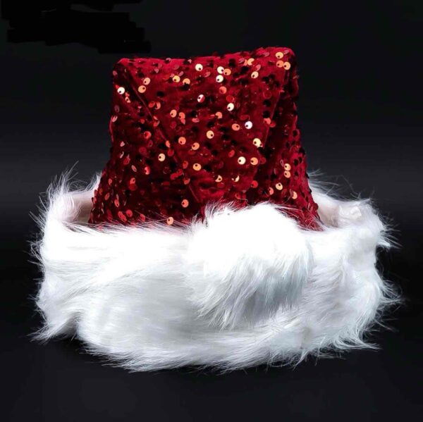 Шапка Новорічна "Дід Мороз" з паєтками