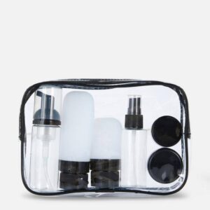 Набір дорожніх баночок 6 в 1 в косметичці чорний Primark