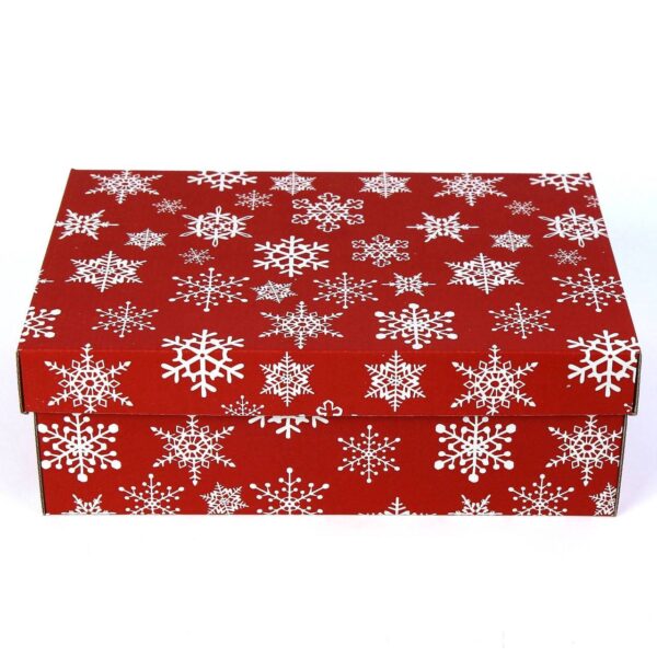 Коробка подарункова з мікрогофрокартону (30*20*10 см) Новорічна червона