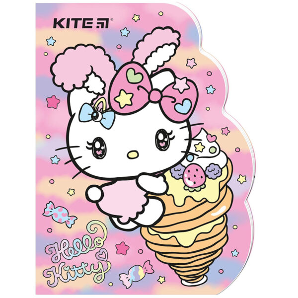Блокнот А6 Kite "Hello Kitty" фігурний на спіралі 60 арк