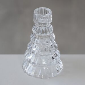 Підсвічник скляний "Ялинковий каскад" 13,3 см прозорий