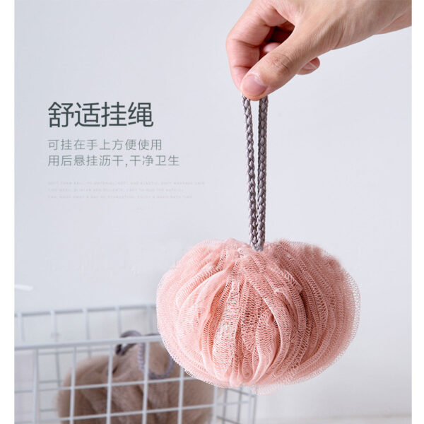 Мочалка для купання у вигляді кулі, ніжно-рожева