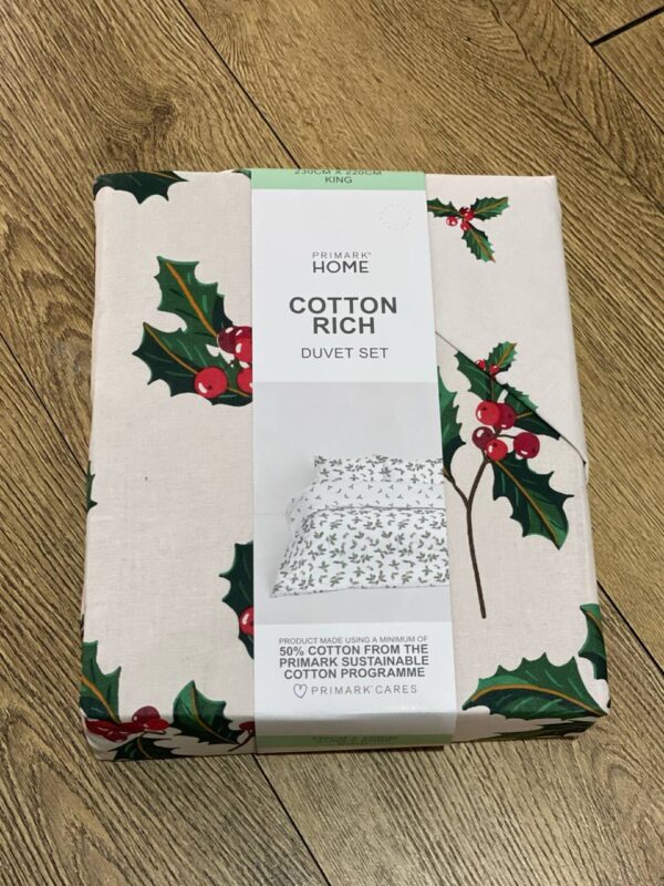 Постіль "Зимова гілка" Primark King 230*220 підковдра двостороння/ 2 наволочки (74*48) котон