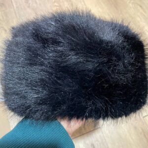 Шапка ретро з еко-хутра Primark Rita Ora на флісі чорна