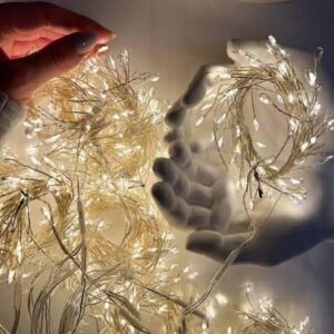 Гірлянда-штора-кластер "Роса" 200 LED/ 3*0,6 м/ 10 ліній біле світло з пультом (USB)