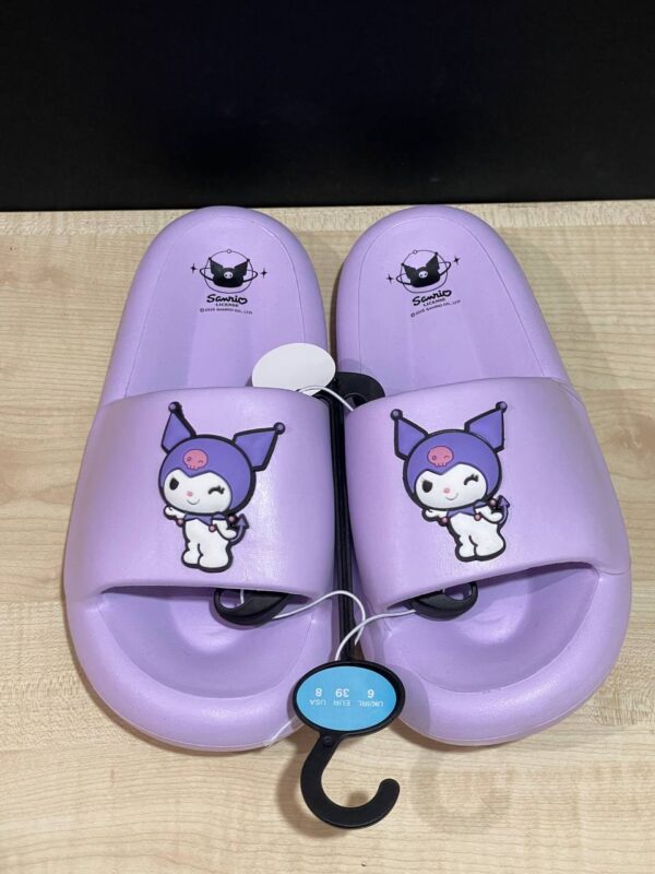 Шльопанці жіночі резинові Primark "Kuromi" товста підошва фіолетові