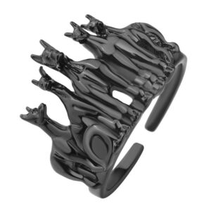 Каблучка жіноча "Зграя собак" чорна (10466)