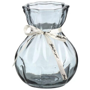 Ваза скляна "Bouquet" 18 см блакитна