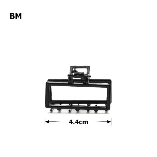 Заколка/краб для волосся металева прямокутна 4,4 см чорна