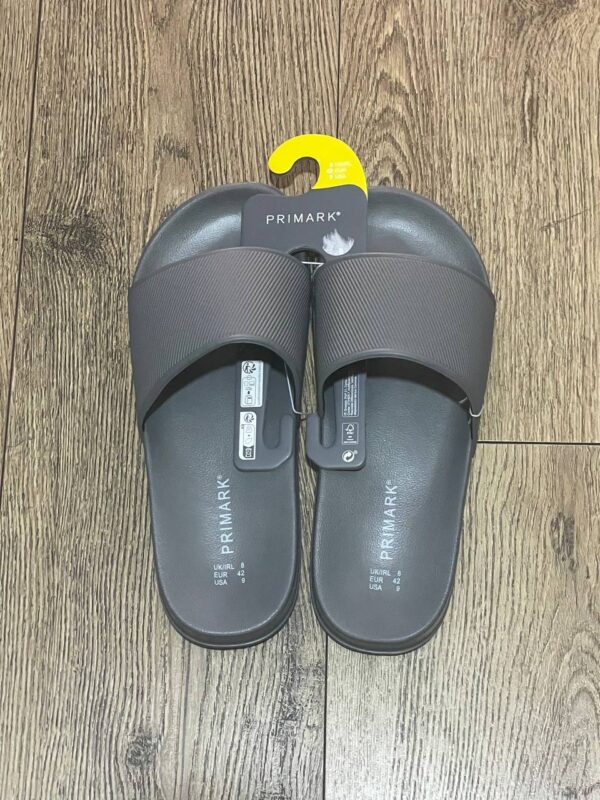 Шльопанці чоловічі резинові Primark сірі рельєфні