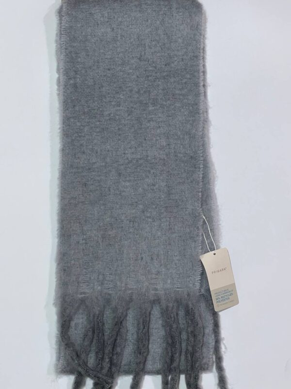 Шарф Primark осінь/зима вузький ворсистий сірий
