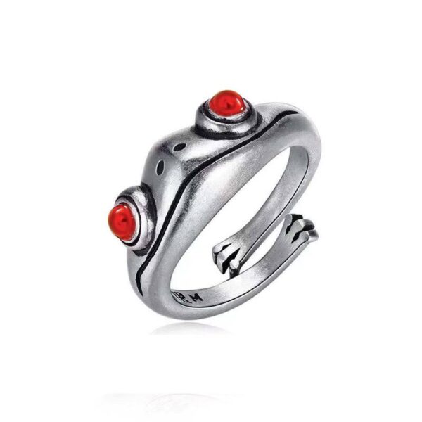 Каблучка жіноча металева "Жабка" срібна (2956)