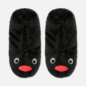 Тапочки-балетки жіночі "Пінгвіни" Primark плюшеві чорні