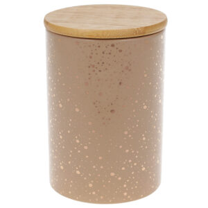 Банка керамічна з бамбуковою кришкою "Золоті Краплі", 650мл мокко/біла/сіра/пудра