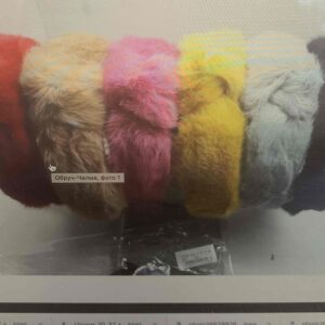 Обруч-чалма хутряний червоний/беж/рожевий/гірчиця/сірий/чорний