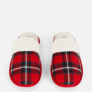 Тапочки-сабо жіночі в клітинку Primark (устілка меморі) червоні