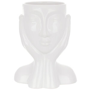 Ваза керамічна "Face" 20.5 см біла глянцева