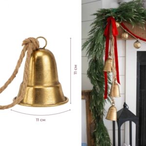 Дзвіночок металевий золотий 11 см