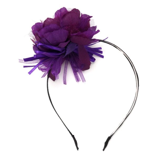 Обруч для волосся металевий з квіткою мікс кольорів