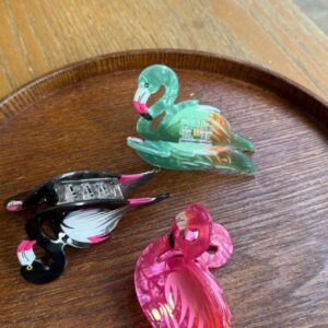 Заколка-краб для волосся "Фламінго" перламутрова