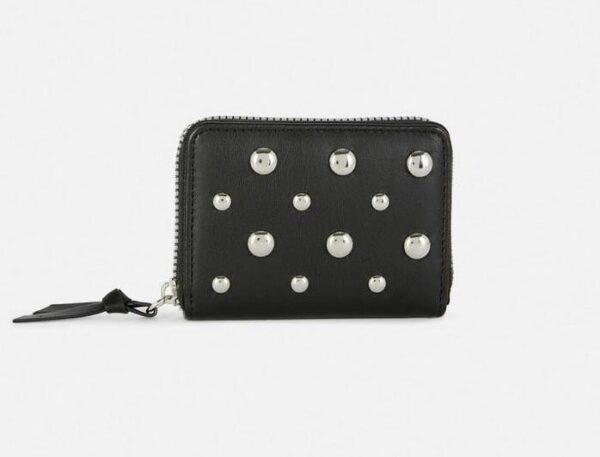 Гаманець Primark з еко-шкіри чорний з декоративними закльопками