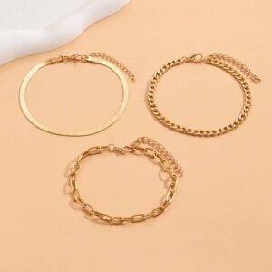 Прикраса на ногу ланцюжок золотий 3 шт (2537)