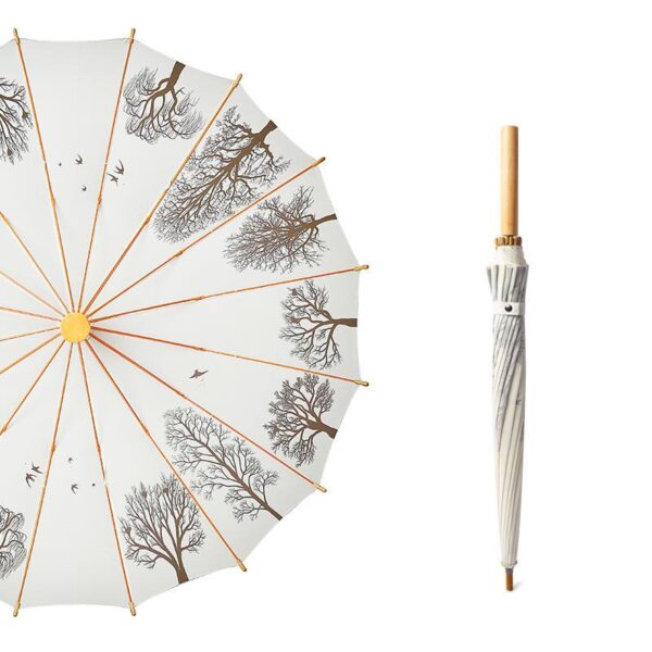 Парасоля-трость "Дерева" в японському стилі/вінтаж з чохлом 16 спиць